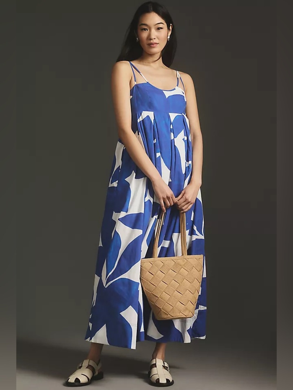 Anthropologie Sleeveless Babydoll Midi Dress